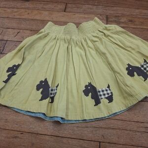 Matilda Jane Yellow Skirt with Dog Pattern